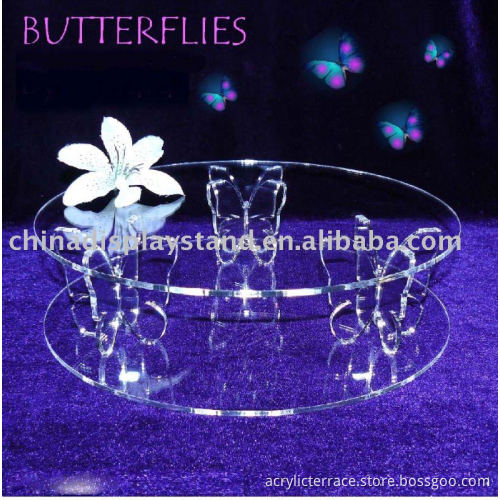 Triple Butterfly Acrylic Cake Stand